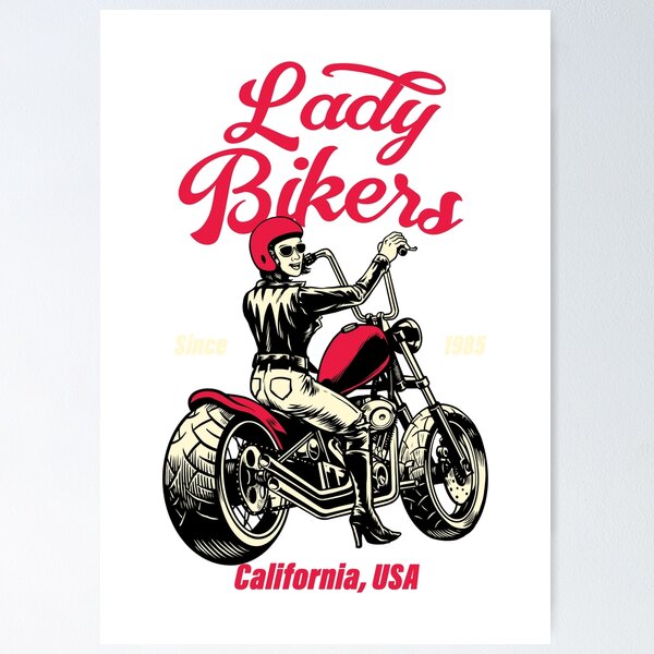 Lady Biker Motorcycle Posters for Sale