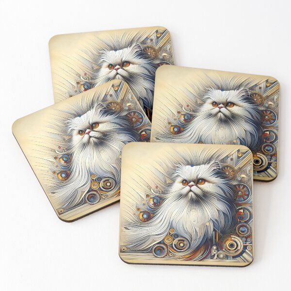 Aperçu de l'œuvre Whiskered Wonders: Inspired Persian Art créée et vendue par BastKittyStore.