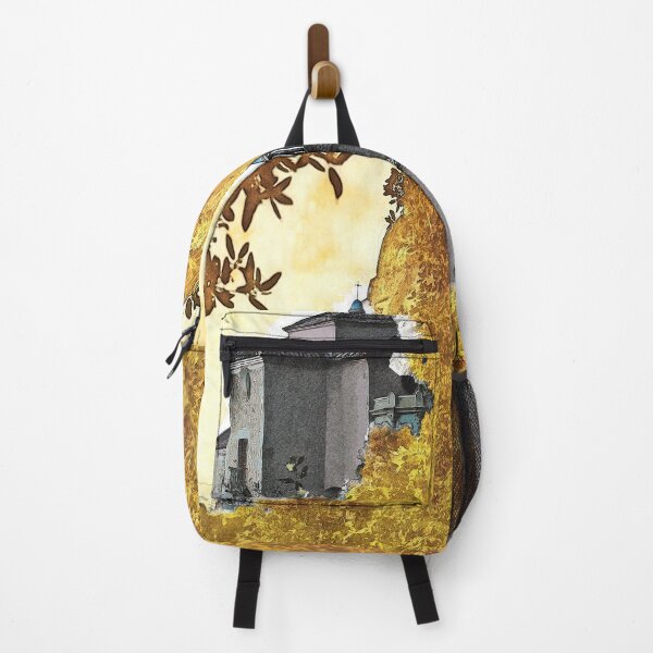 Item preview, ancient monastery, religious art, collage style designed and sold by IdoFriedmanArt.