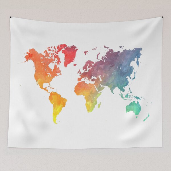 Item preview, Map of the world colored designed and sold by JBJart.