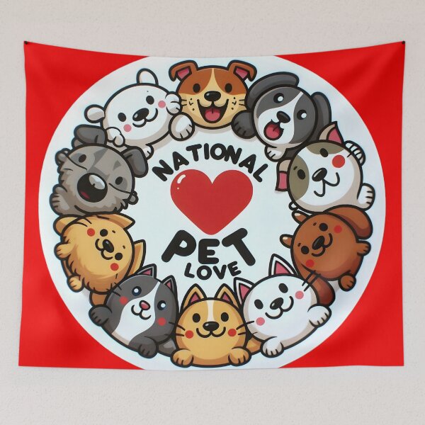 Item preview, Furry Joy: Celebrating National Pet Day designed and sold by AI-Only Creations.