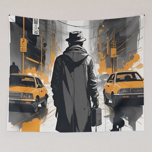 Item preview, ink painting of man walking down the road designed and sold by optimusprime39.