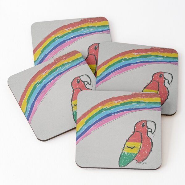 Artikelvorschau, Regenbogen, Papagei, Sonne, rot, gelb, Himmel, grün, entworfen und verkauft von Amser77.