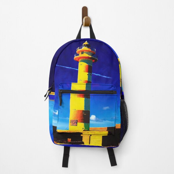 Item preview, Lighthouse scene, coastal life, abstract beach designed and sold by IdoFriedmanArt.