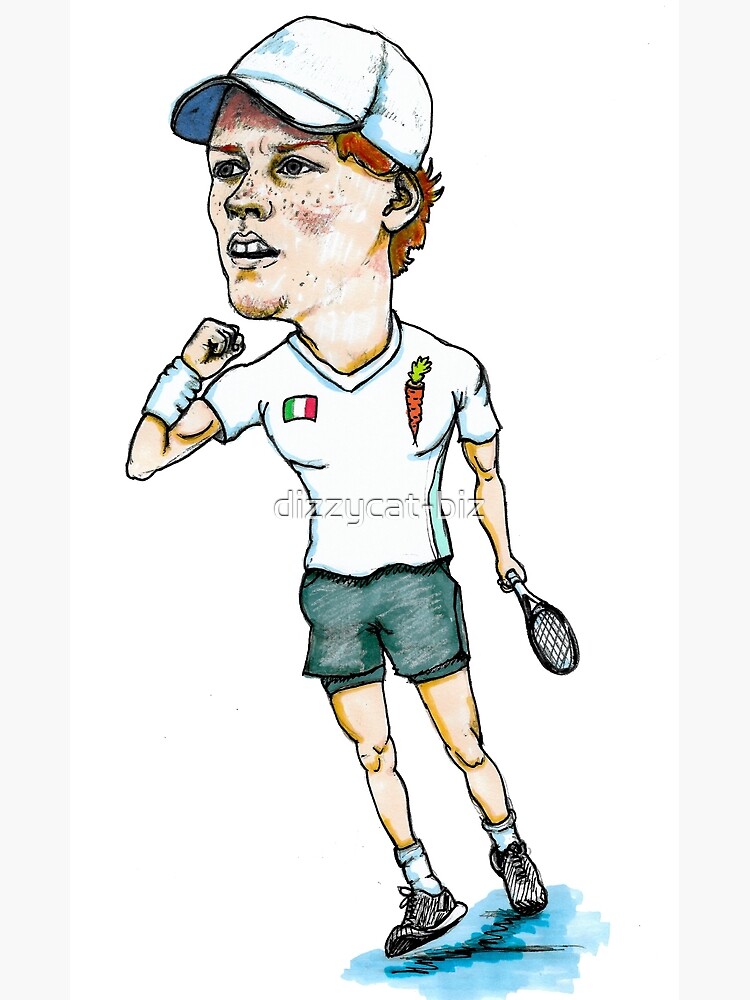 Jannik Sinner Pro Tennis caricature Photographic Print