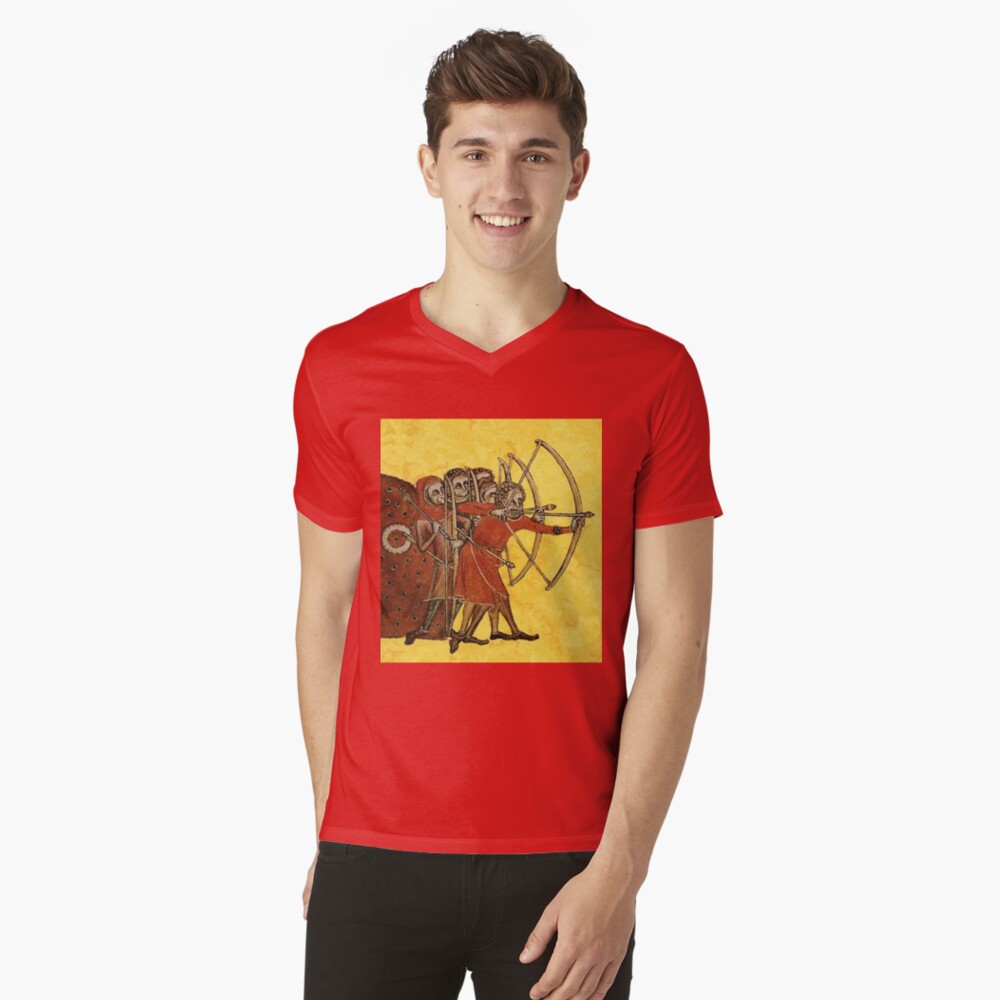 Vista previa del artículo con la obra «Camiseta de cuello en V», diseñado y vendido por VintageManiac.
