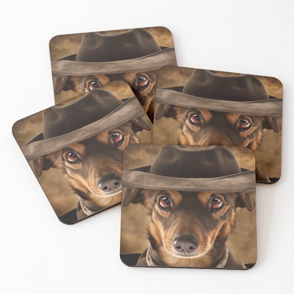 Item preview, Dauchsand Dog with Cowboy Hat Country Western designed and sold by Stephanie Laird.