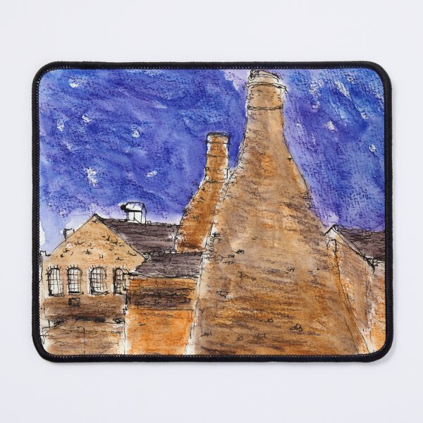 Item preview, Stoke-on-Trent Bottle Kilns in a Thunderstorm - urban sketch designed and sold by paleheather.