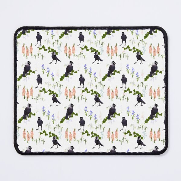Item preview, Floral Jackdaw, a pattern layered with flowers. White designed and sold by Naty Design Prague.