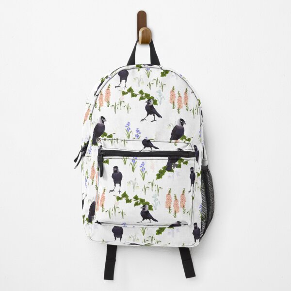 Item preview, Floral Jackdaw, a pattern layered with flowers. White designed and sold by Naty Design Prague.