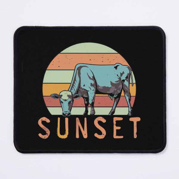 Item preview, Vintage colors sunset and bull in the setting sun designed and sold by desinganddecor.