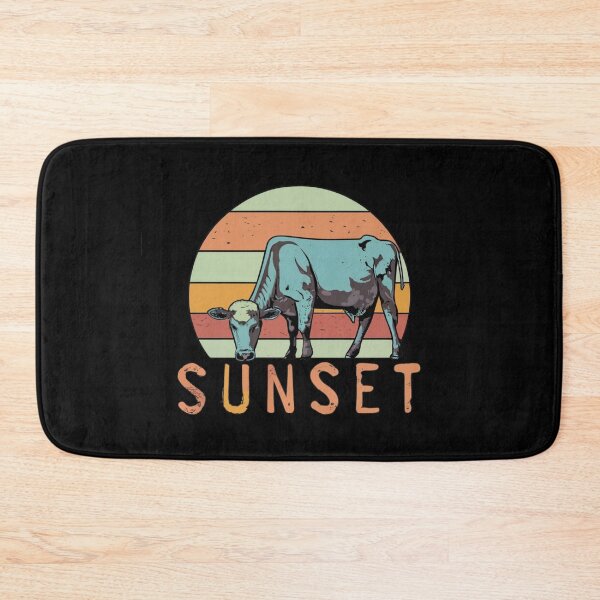 Item preview, Vintage colors sunset and bull in the setting sun designed and sold by desinganddecor.