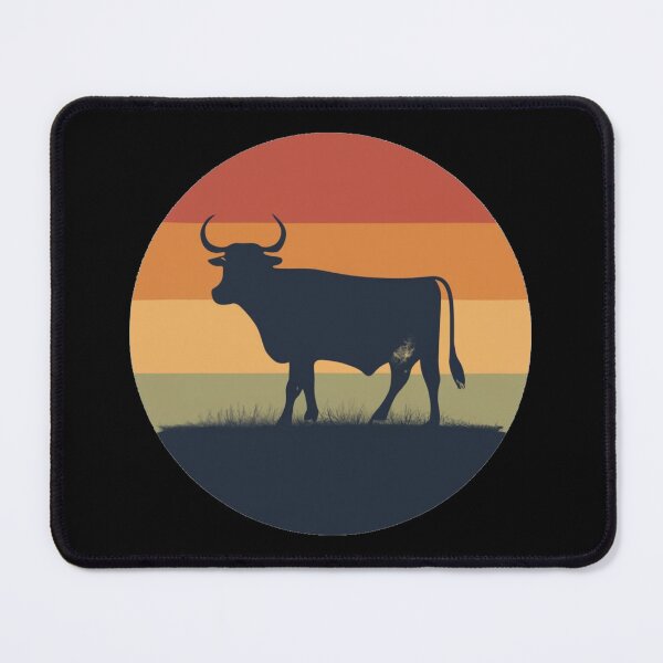 Item preview, Vintage colors sunset and bull in the setting sun designed and sold by desinganddecor.