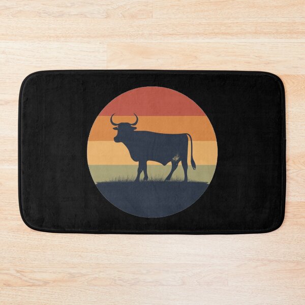 Item preview, Vintage colors sunset and bull in the setting sun designed and sold by desinganddecor.