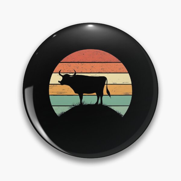 Item preview, Vintage colors sunset and bull in the setting sun designed and sold by desinganddecor.
