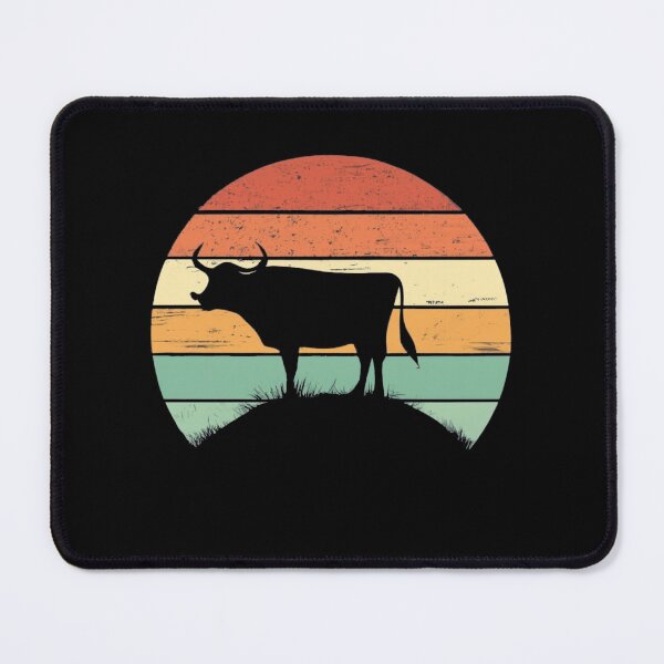 Item preview, Vintage colors sunset and bull in the setting sun designed and sold by desinganddecor.