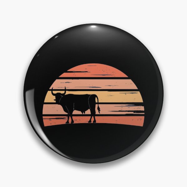 Item preview, Vintage colors sunset and bull in the setting sun designed and sold by desinganddecor.