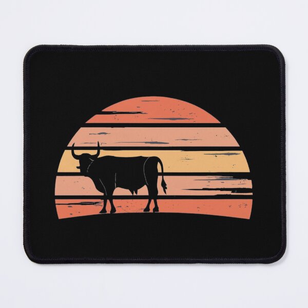 Item preview, Vintage colors sunset and bull in the setting sun designed and sold by desinganddecor.
