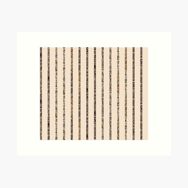 Painted Ladies – Antique Portraits - Creamy White Stripes Art Print