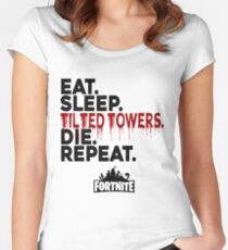 Eat Sleep Tilted Towers Women's Fitted Scoop T-Shirt