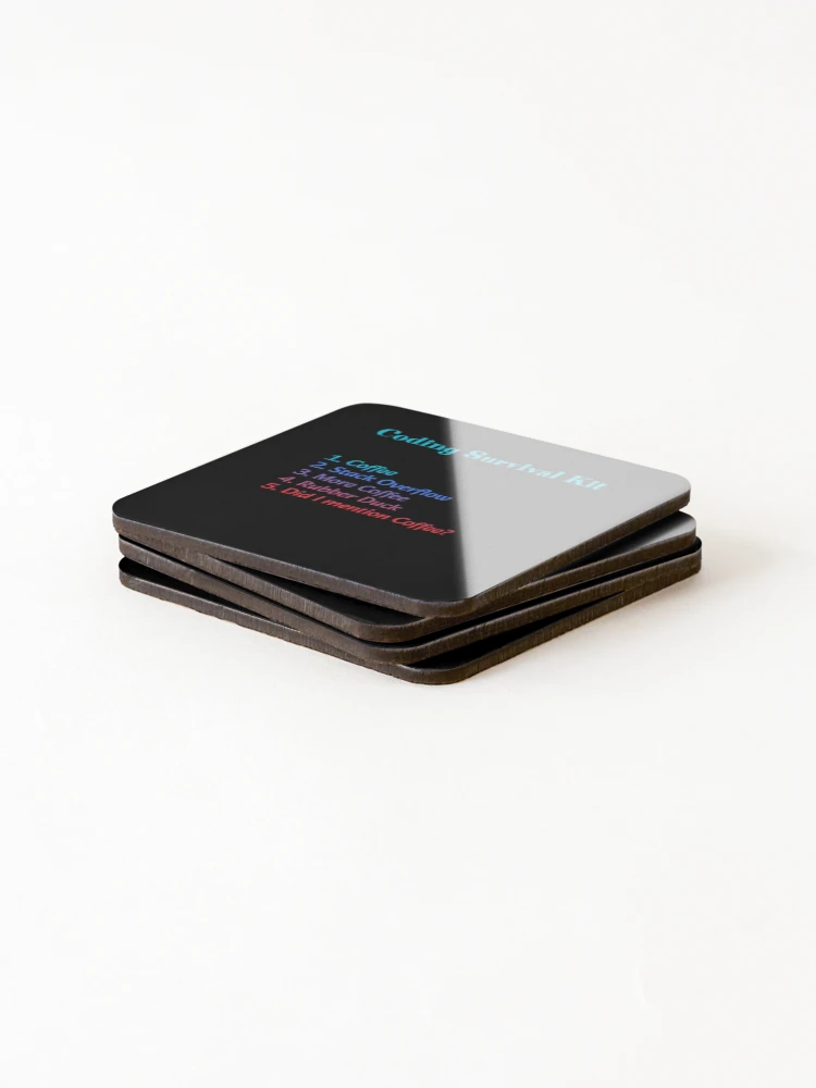 Thumbnail 4 of 5, Coasters (Set of 4), Coding Survival Kit designed and sold by FashCode.