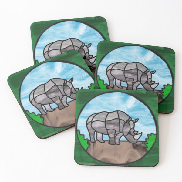 Artikelvorschau, Nashorn-Glasarbeiten entworfen und verkauft von Print paint and pixel.