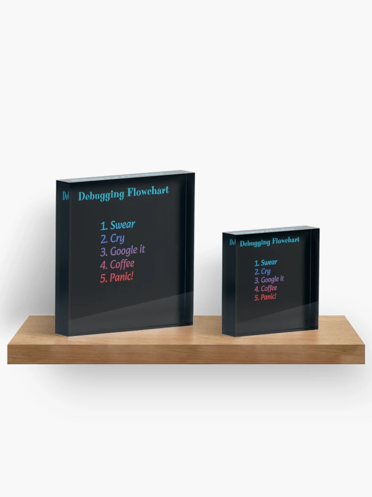 Thumbnail 3 of 5, Acrylic Block, Debugging Flowchart designed and sold by FashCode.