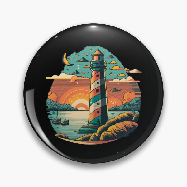 Item preview, Vintage colors sunset and Lighthouse designed and sold by desinganddecor.