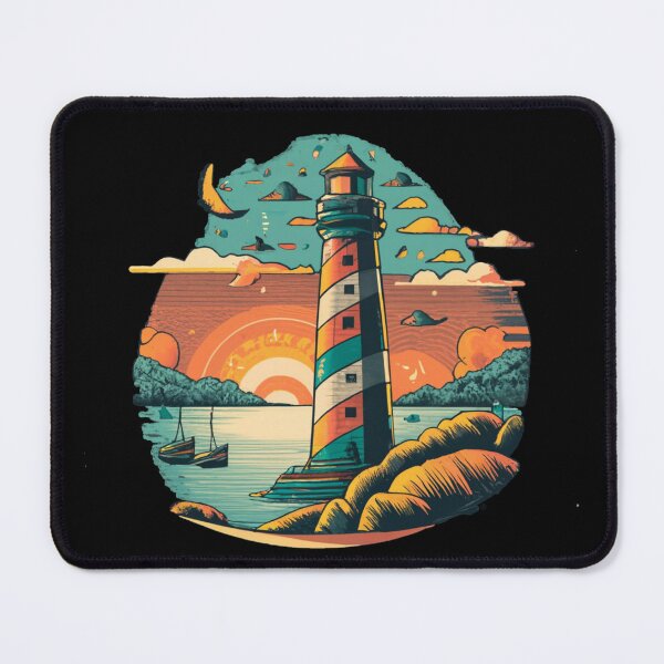 Item preview, Vintage colors sunset and Lighthouse designed and sold by desinganddecor.