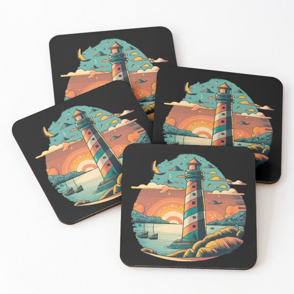 Item preview, Vintage colors sunset and Lighthouse designed and sold by desinganddecor.