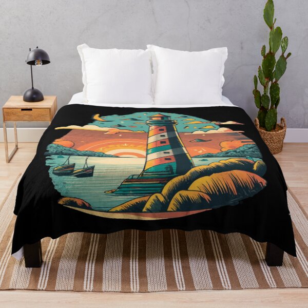 Item preview, Vintage colors sunset and Lighthouse designed and sold by desinganddecor.