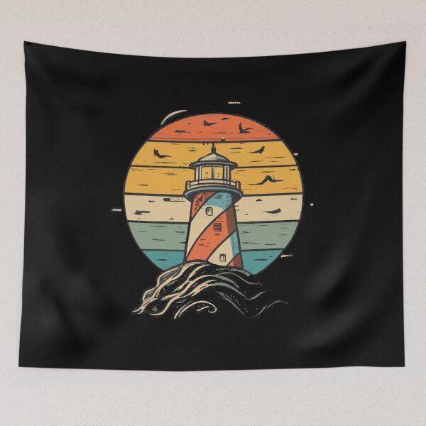 Item preview, Vintage colors sunset and Lighthouse designed and sold by desinganddecor.