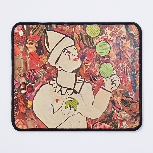 Item preview, Juggling clown collage made entirely out of ripped book pages  designed and sold by Alicia Perrelli.