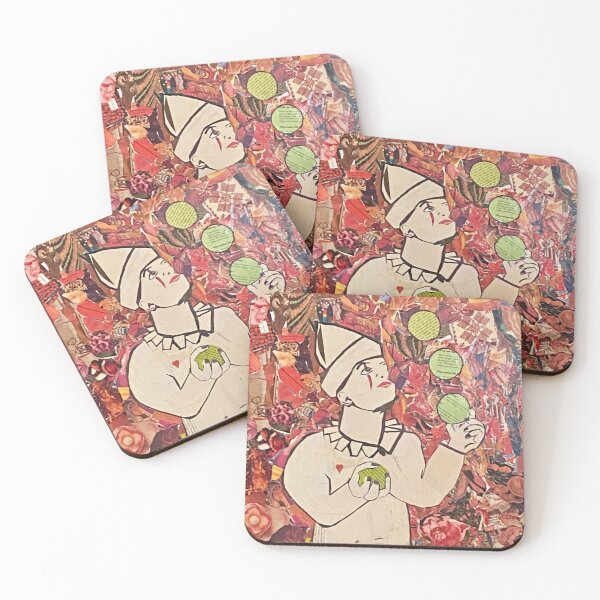 Item preview, Juggling clown collage made entirely out of ripped book pages  designed and sold by Alicia Perrelli.
