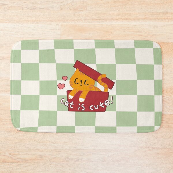 Item preview, CiC cat in a box - Orange Tabby Cat & Checked pattern designed and sold by CiCstudio.