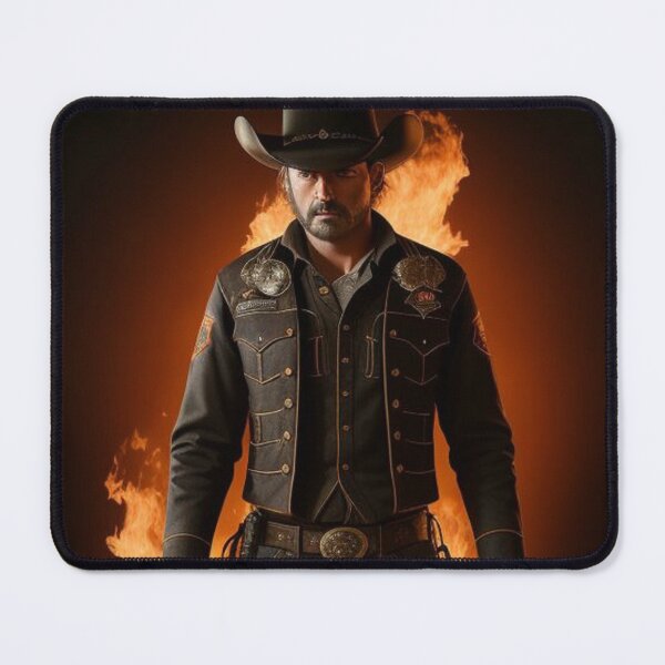 Item preview, Infernal Wrangler - Demon Cowboy Art on Redbubble designed and sold by craftyblinders9.