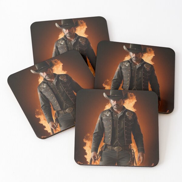 Item preview, Infernal Wrangler - Demon Cowboy Art on Redbubble designed and sold by craftyblinders9.