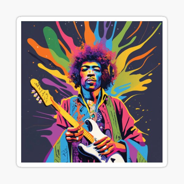 Artikel-Vorschau von Der psychedelische Jimmy Hendrix und seine Gitarre, designt und verkauft von Ketique.