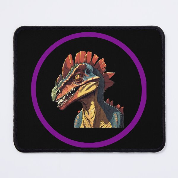 Item preview, Dilophosaurus in Black Circle with Purple Border designed and sold by FlutterByH.