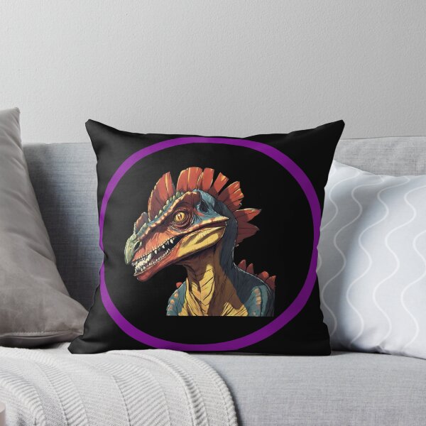 Item preview, Dilophosaurus in Black Circle with Purple Border designed and sold by FlutterByH.