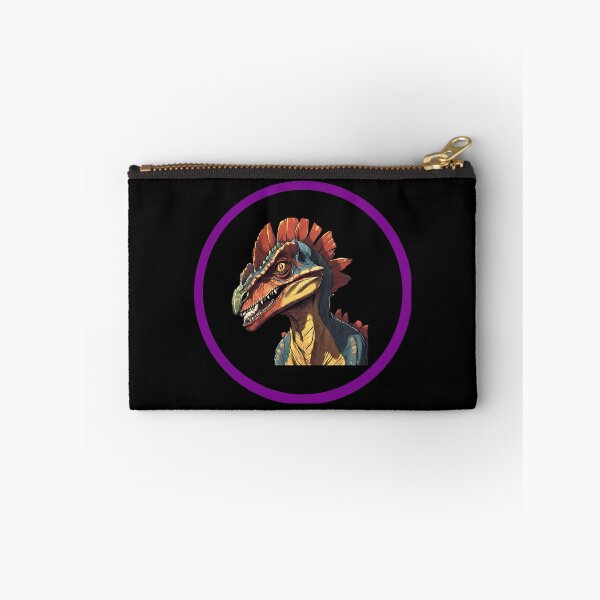 Item preview, Dilophosaurus in Black Circle with Purple Border designed and sold by FlutterByH.