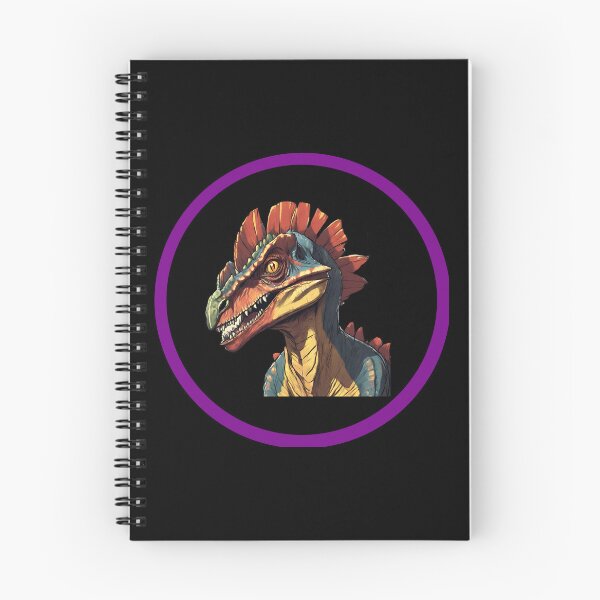 Item preview, Dilophosaurus in Black Circle with Purple Border designed and sold by FlutterByH.