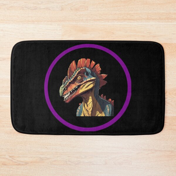Item preview, Dilophosaurus in Black Circle with Purple Border designed and sold by FlutterByH.