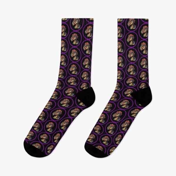 Item preview, Dilophosaurus in Black Circle with Purple Border designed and sold by FlutterByH.