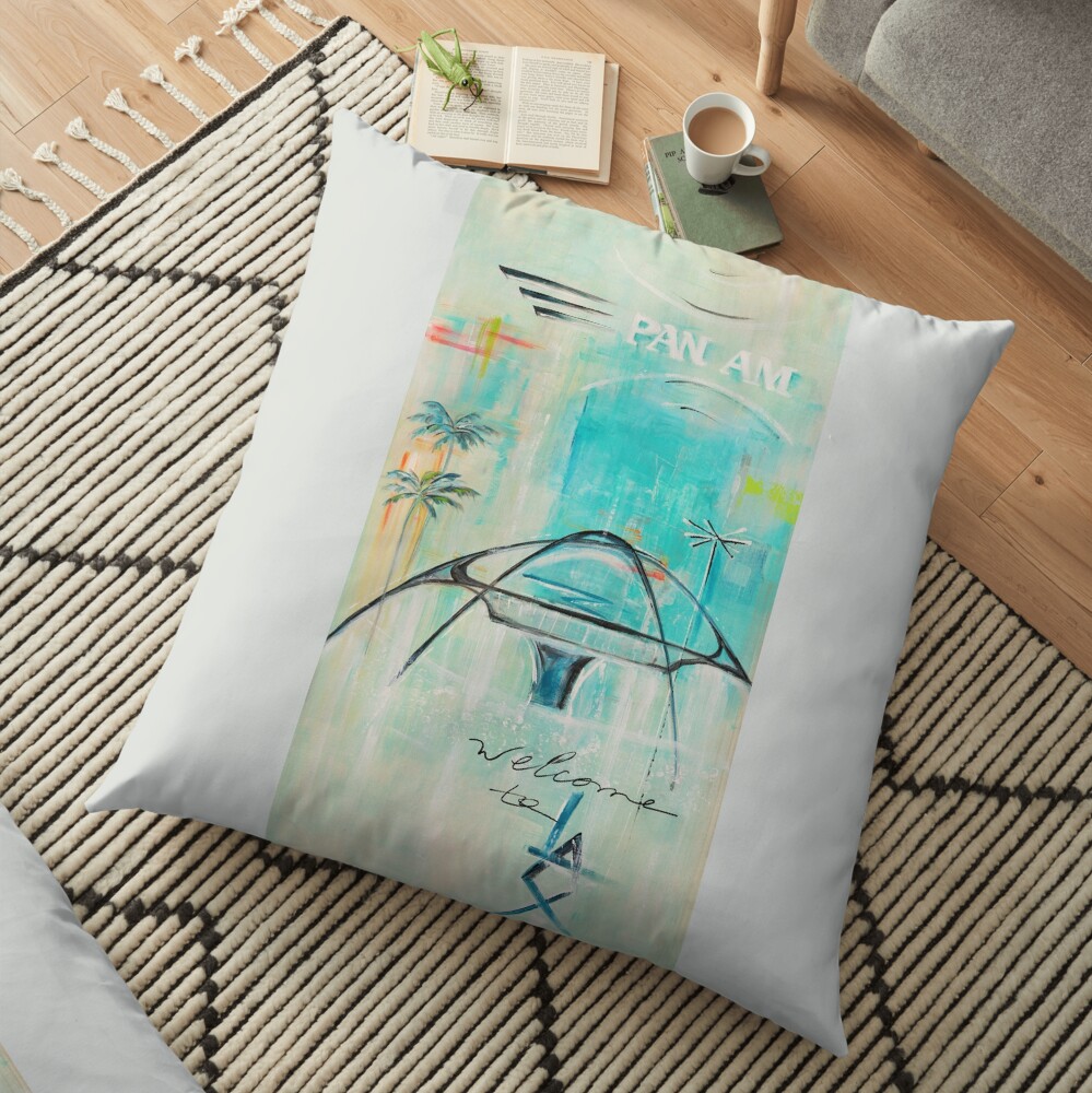 Los Angeles airport LAX California googie mid-century Floor Pillow