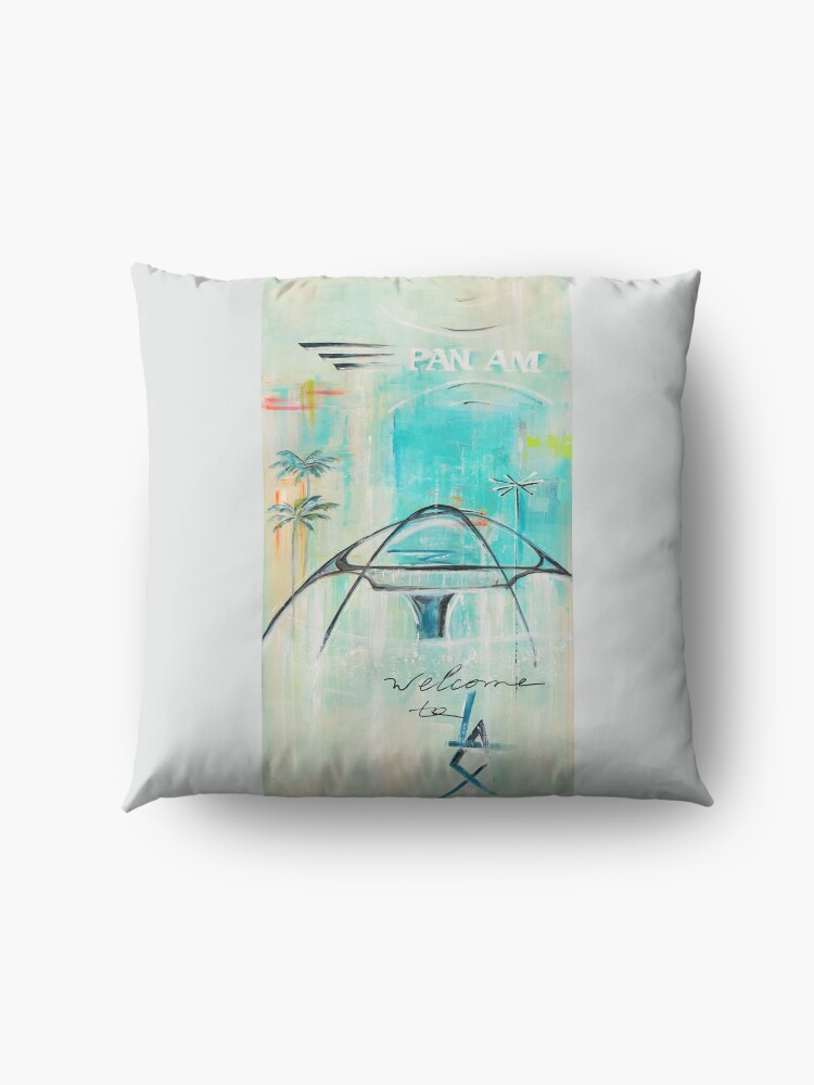 Alternate view of Los Angeles airport LAX California googie mid-century Floor Pillow