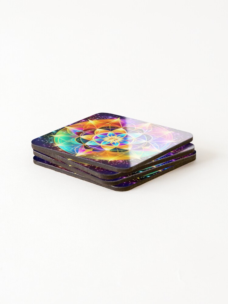 Thumbnail 4 of 5, Coasters (Set of 4), Colorful Geometry 1 designed and sold by RagingWoody.