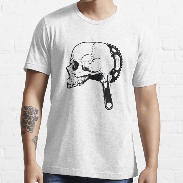 "Bicycle Skull Shirt Graphic Tshirt With Skull Bike Crank" Tshirt for