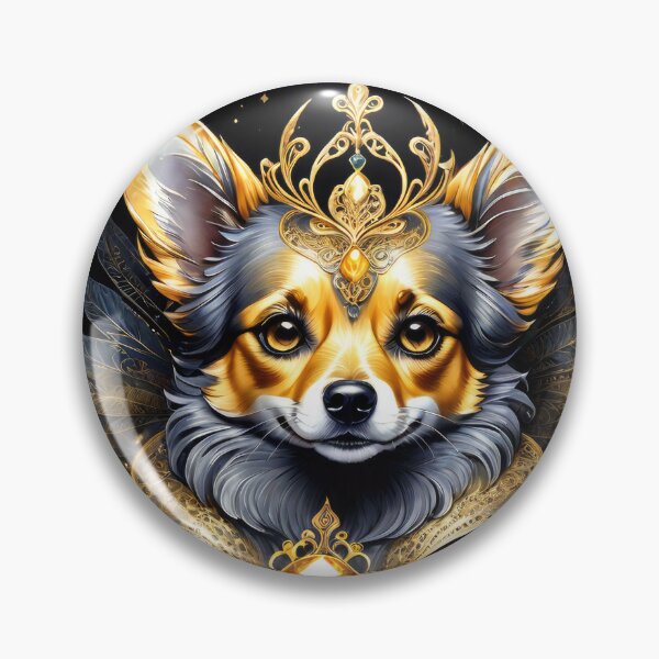 Item preview, Shimmering Gold Pooch Portrait designed and sold by cyberartstudiox.