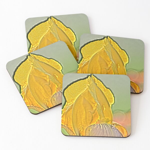 Item preview, Camera edited yellow iris bokeh rain drops designed and sold by FoxGlove5.